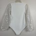 Lulus Wedding 2 Piece Bridal Skirt And Bodysuit Embroidered Tulle Sheer White M