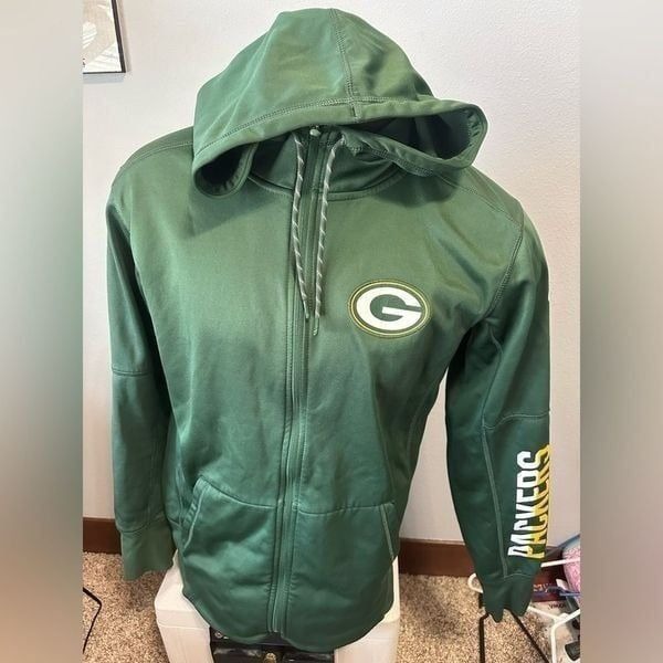 Nike Onfield Apparel ThermaFit Green Bay Packers Men’s Medium Full ZIP Hoodie