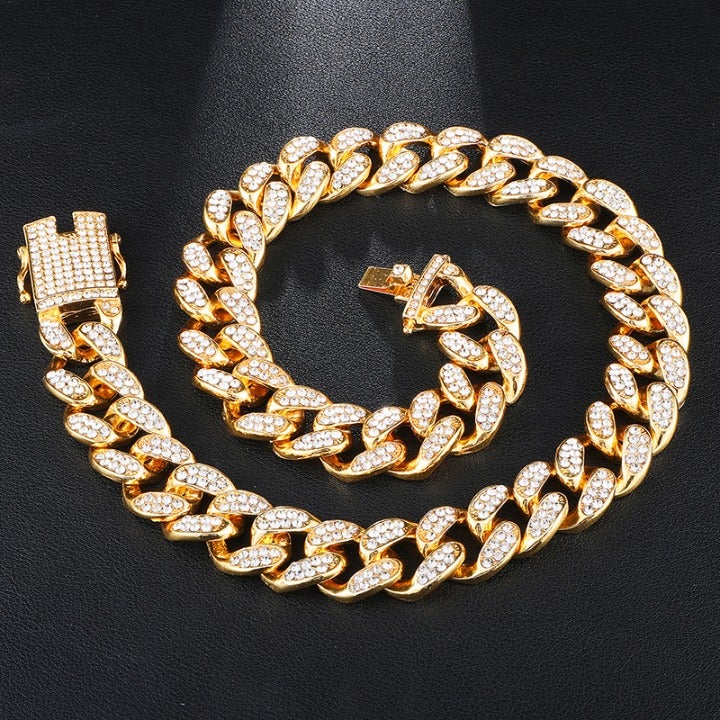 19mm 14K Diamond Miami Cuban Link Chain