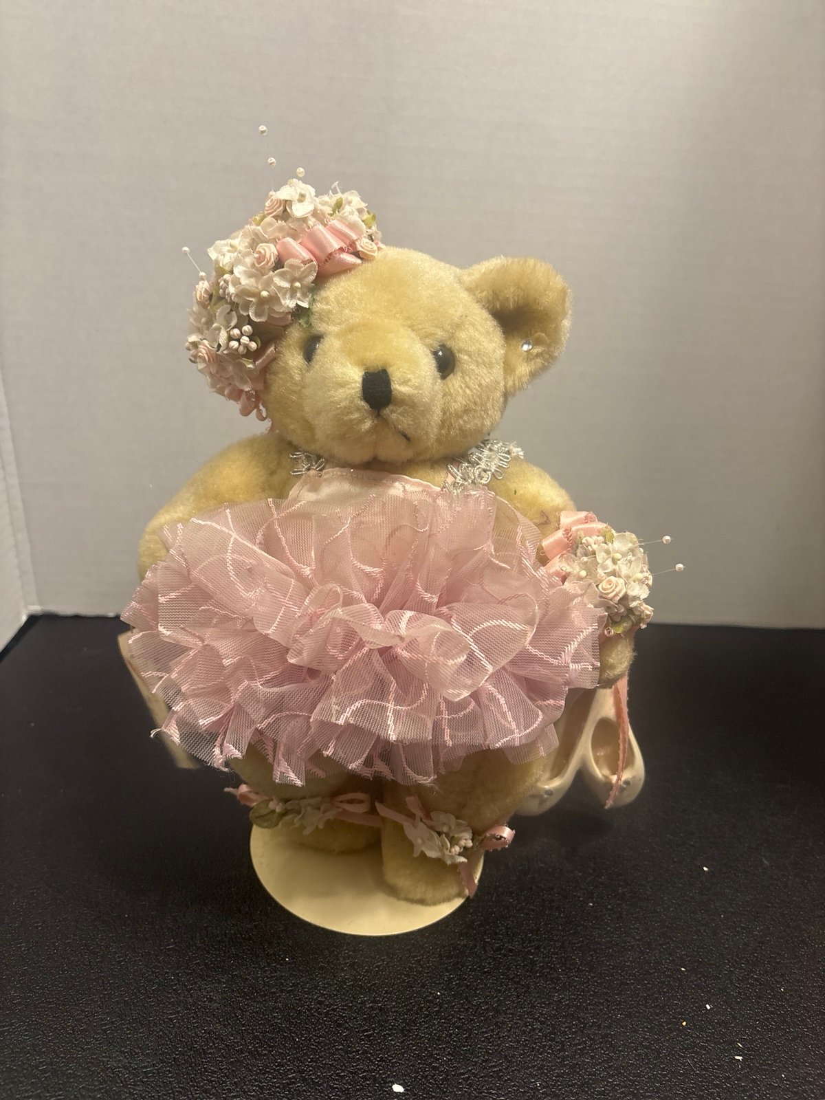 13 inch teddy bear ballerina with stand