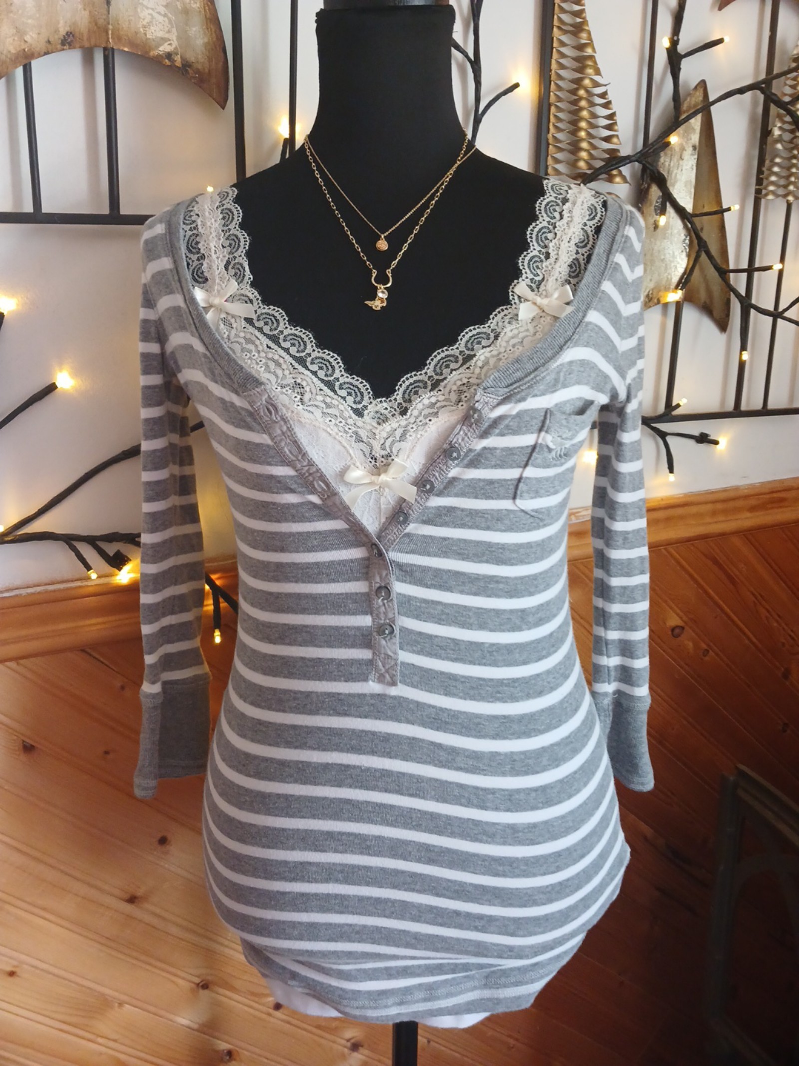 ♡Y2K♡ ABERCROMBIE little pocket button down henely babydoll top♡