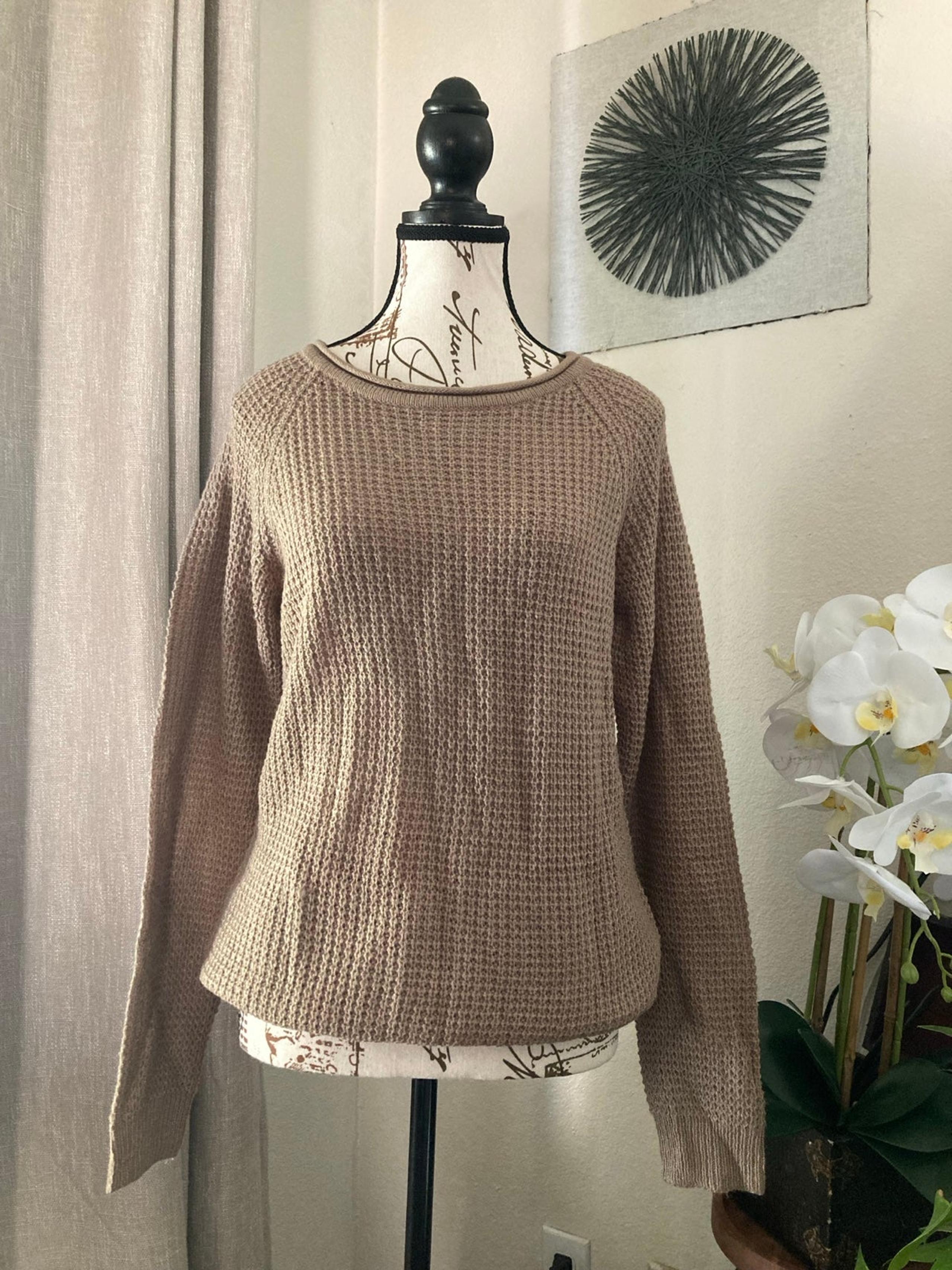 Womens Ambiance Apparel Light Brown Knit Sweater Size L NWT