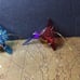 Set of three beautiful colored glass, hummingbird ornaments