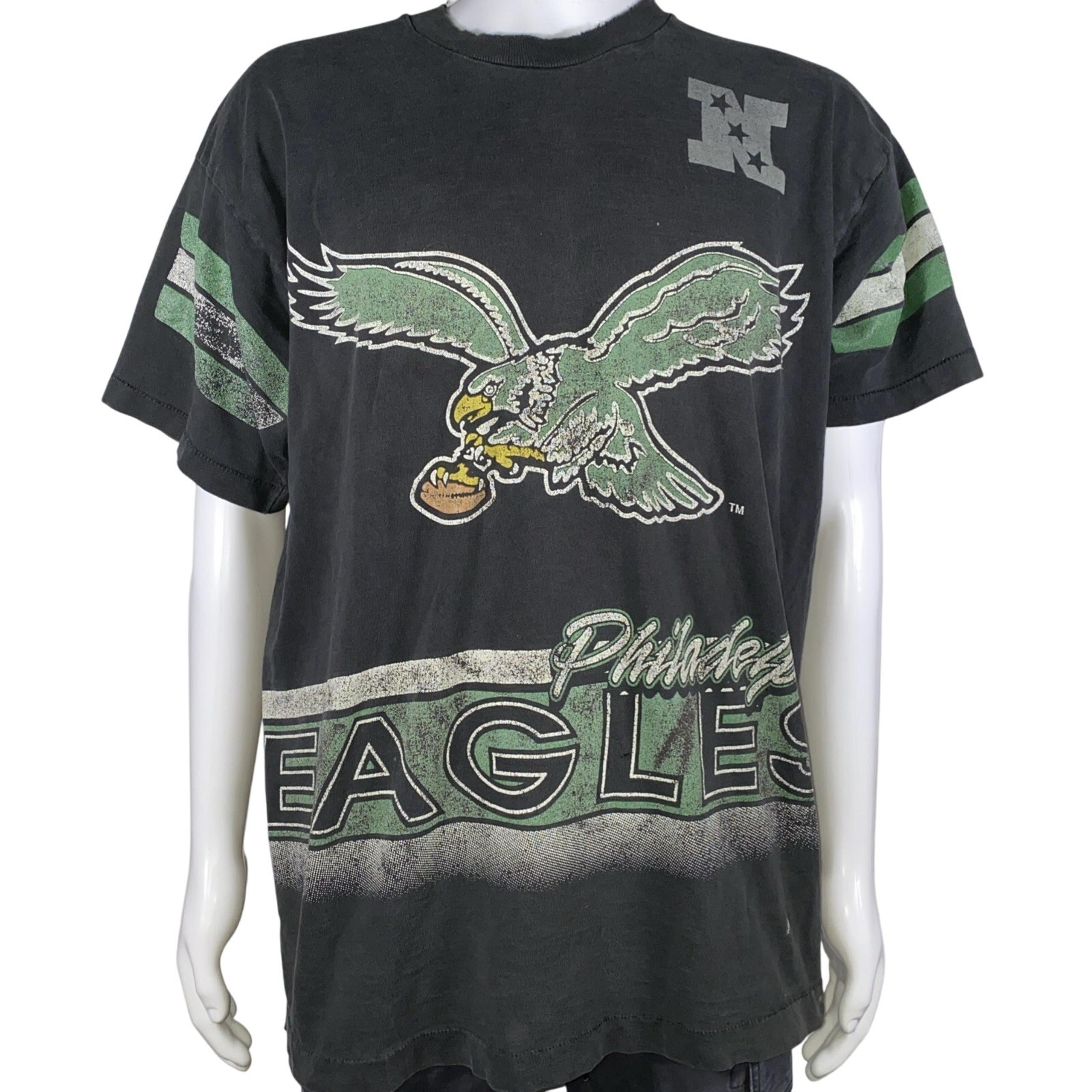 Vintage 90s Philadelphia Eagles Salem Sportswea Single Stitch AOP Tee Size 2XL*