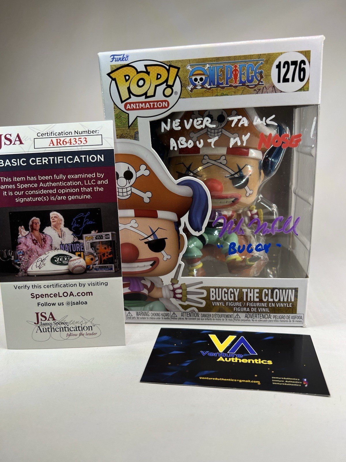 Mike McFarland Signed Buggy The Clown ONE PIECE Funko Pop w/ JSA COA