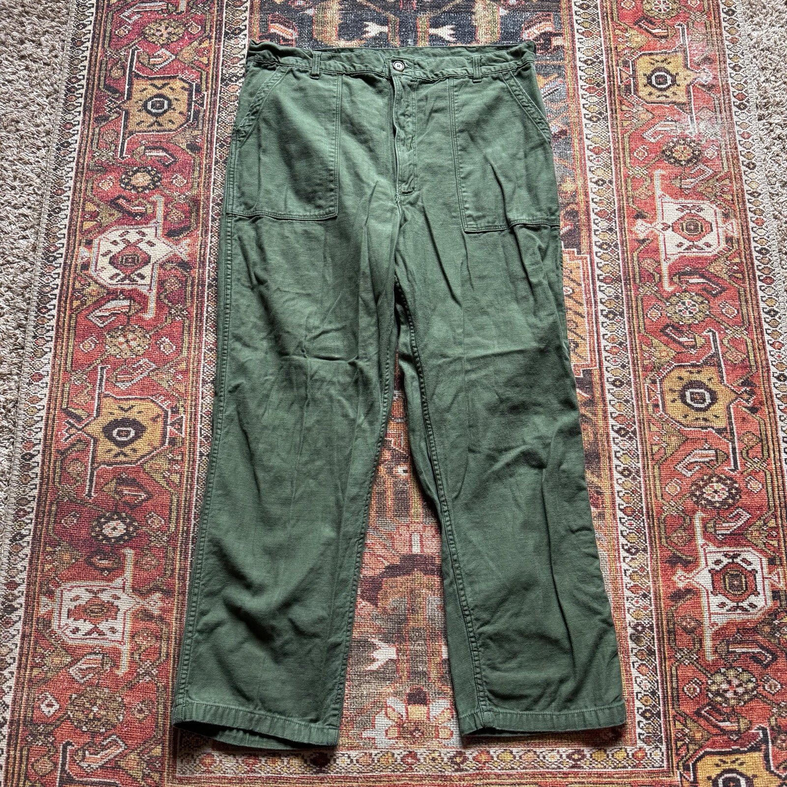 Vintage 1960s Og-107 army trouser pants Tagged a 42x33 measures out to 38 x 33