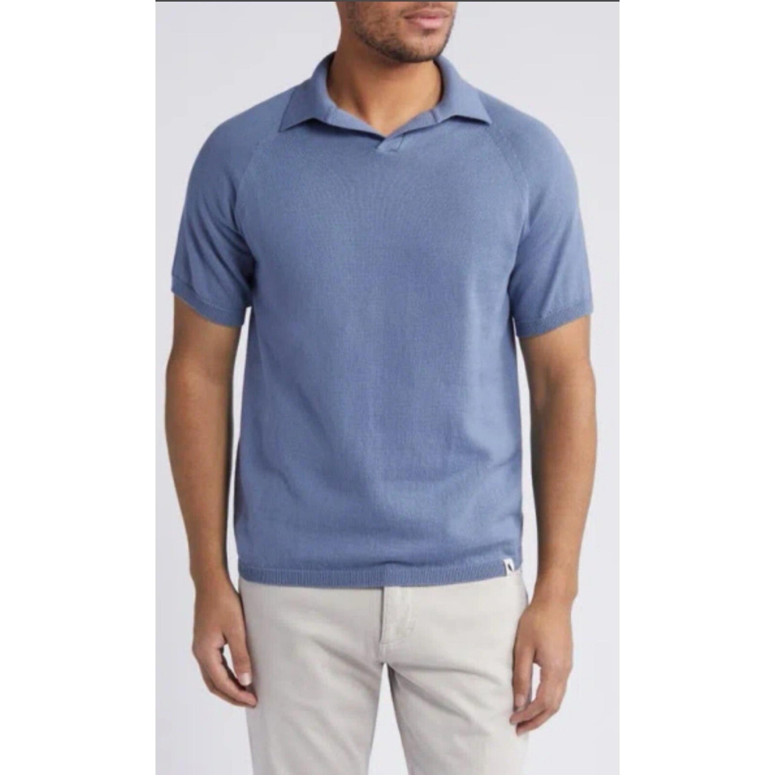 PEREGRINE Emery 2.0 100% Cotton Johnny Collar Made In England Blue Size XXL