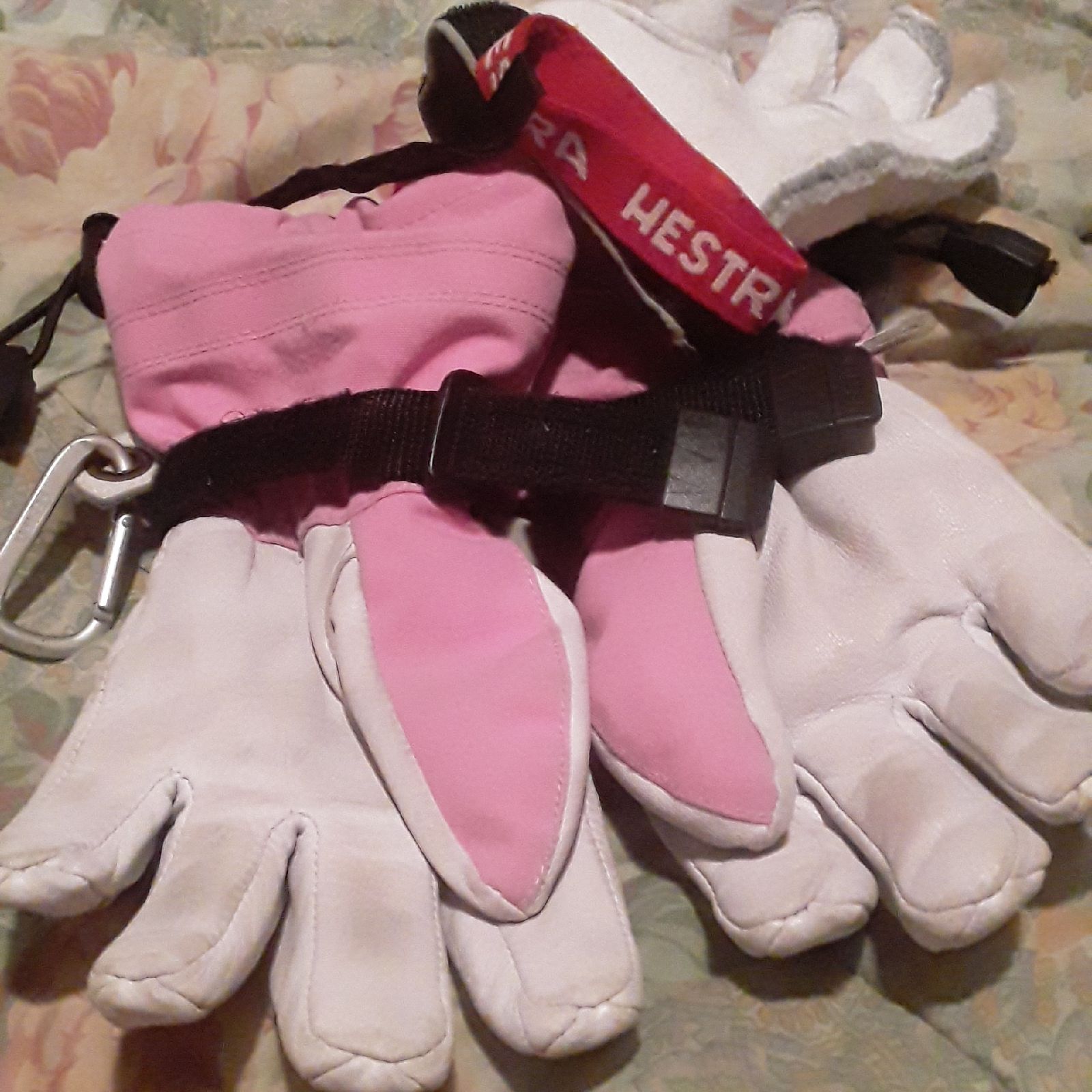 MELISA ROGERS Purple snow coat pink snow overalls and hanger and gloves