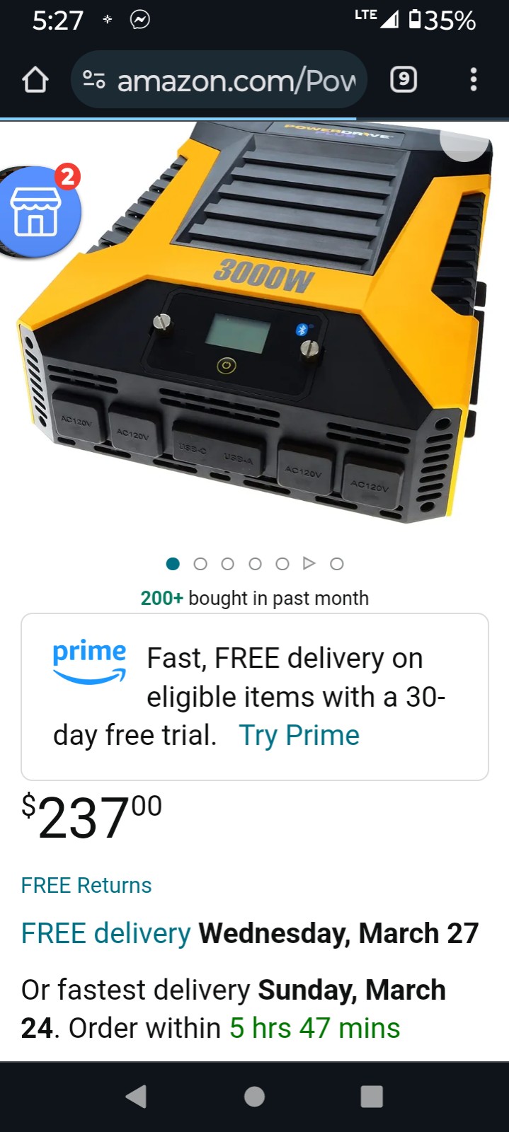 Power drive 3000 watt inverter/power station