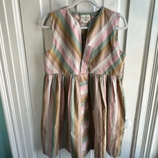 MIRTH Anguilla Rainbow Stripes Mini Dress