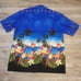 Pacific Legend Hawaiian Shirt Allover Print Parrot Tropical USA Made L Mens VGT