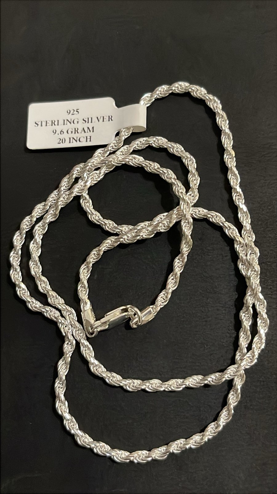 Silver rope chain