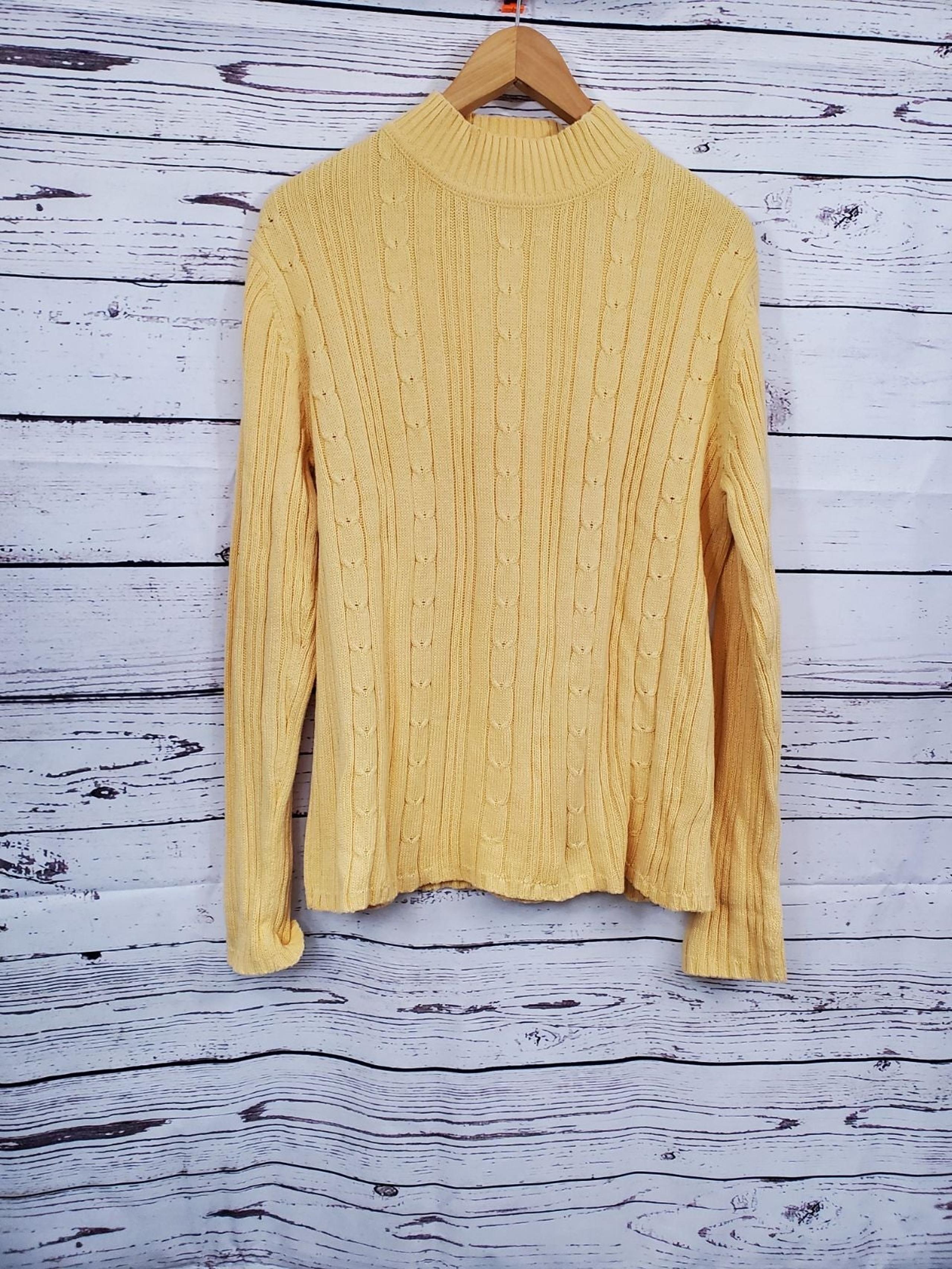 Studio Works Longsleeve Mock Neck Cotton Sweater, Size Large