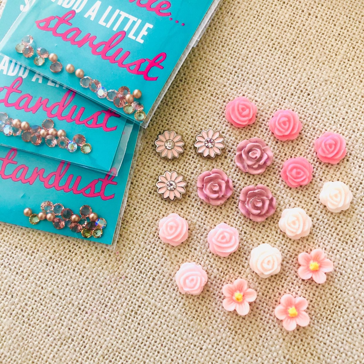 Origami Owl pink flowers for veiwing
