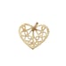 Solid 14K Yellow Gold Filigree Heart Love Post Stud Earrings
