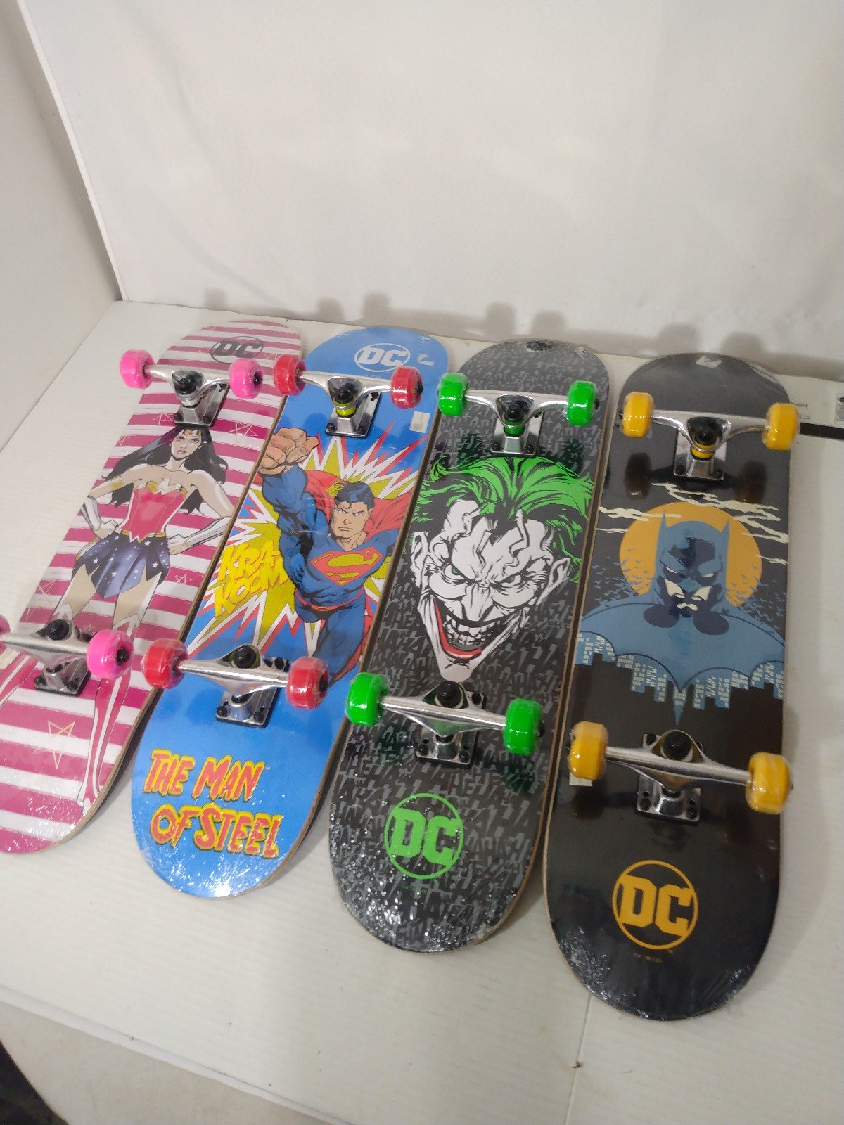 Lot 4 New Vintage Rare DC Comics Skateboards Superman Batman Joker Wonder Woman