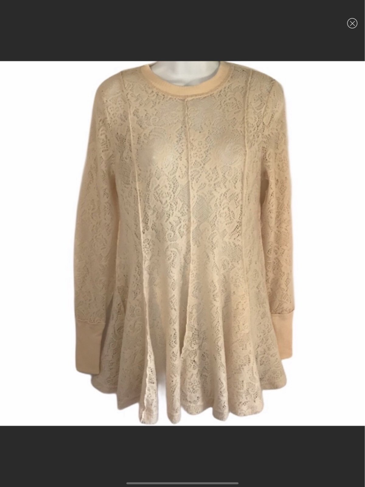 Free People Chamoix tunic lace top (XS) NWT