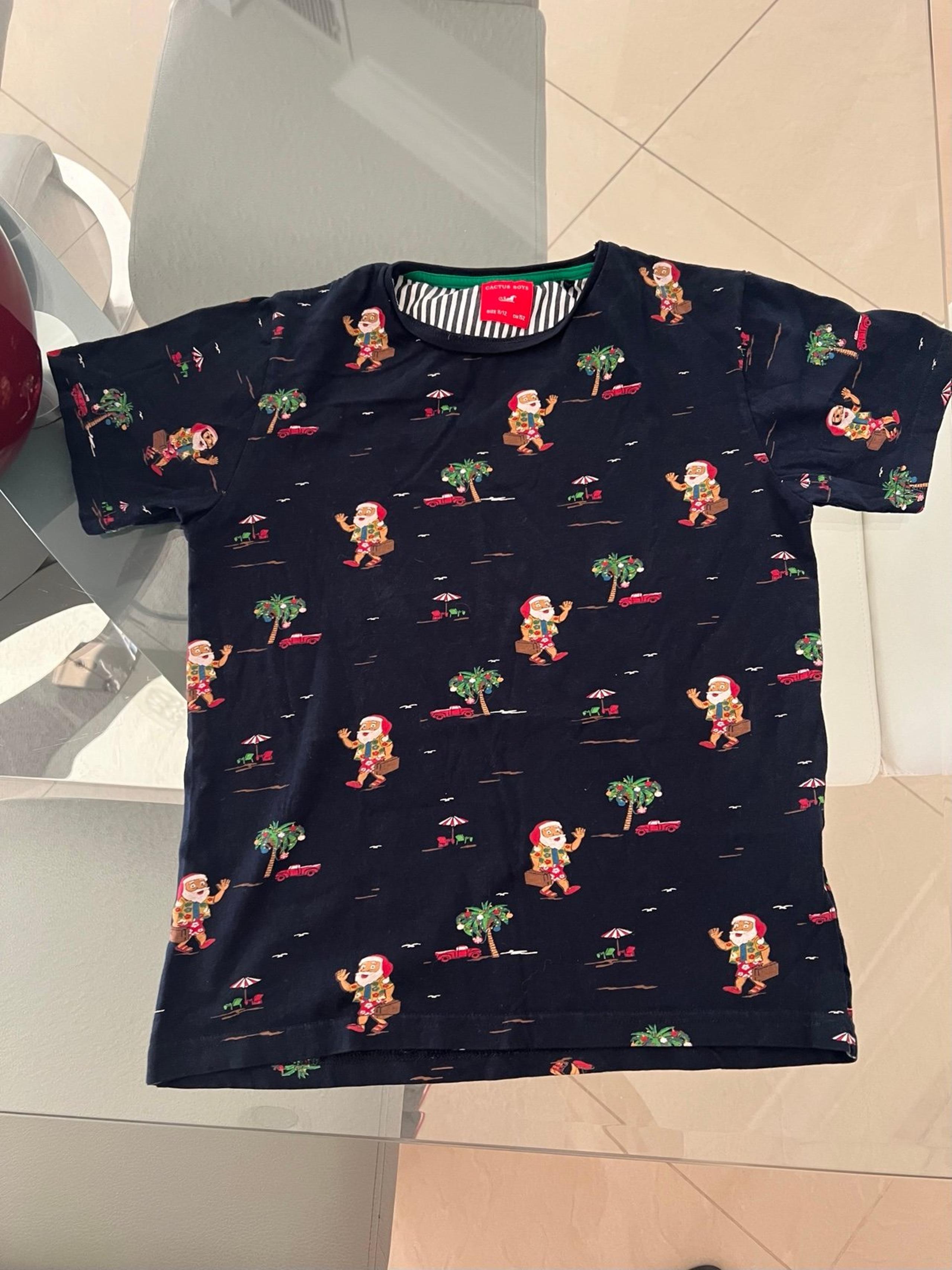 Cactus Boys Beach Santa/ Christmas T-Shirt Size 11/12