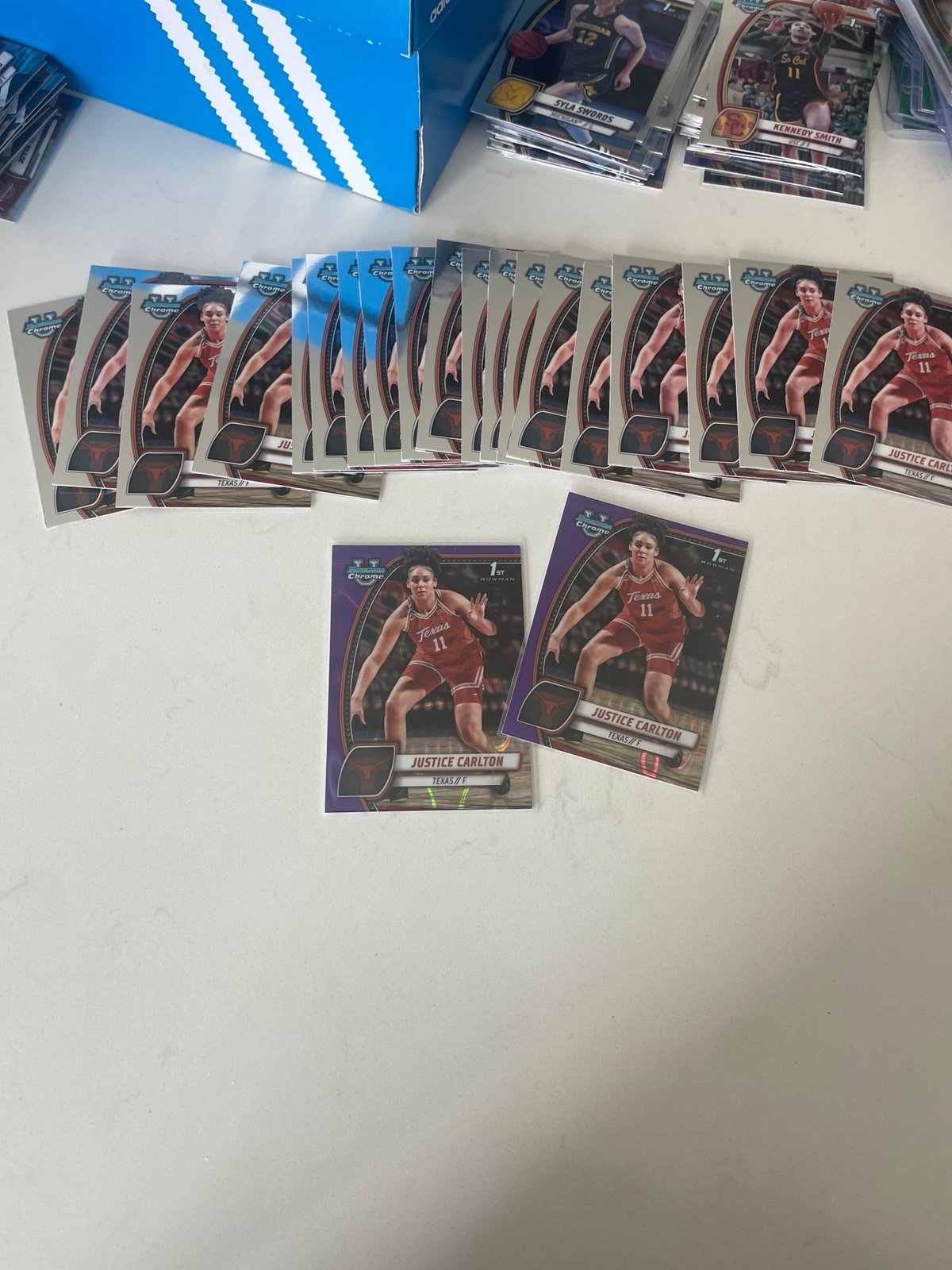Bowman chrome justice Carlton 21 card lot