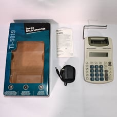 Vintage Texas Instruments TI-5019 Calculator With Printer & AC Adapter 0822!!!
