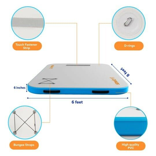 SOWKT Inflatable Floating Dock for Lakes - Large Floating Platform Lake Mat 8x6