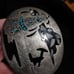 Vintage Oil Rig Pump Jack German Silver Belt Buckle Turquoise Mother of Pearl