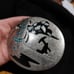 Vintage Oil Rig Pump Jack German Silver Belt Buckle Turquoise Mother of Pearl