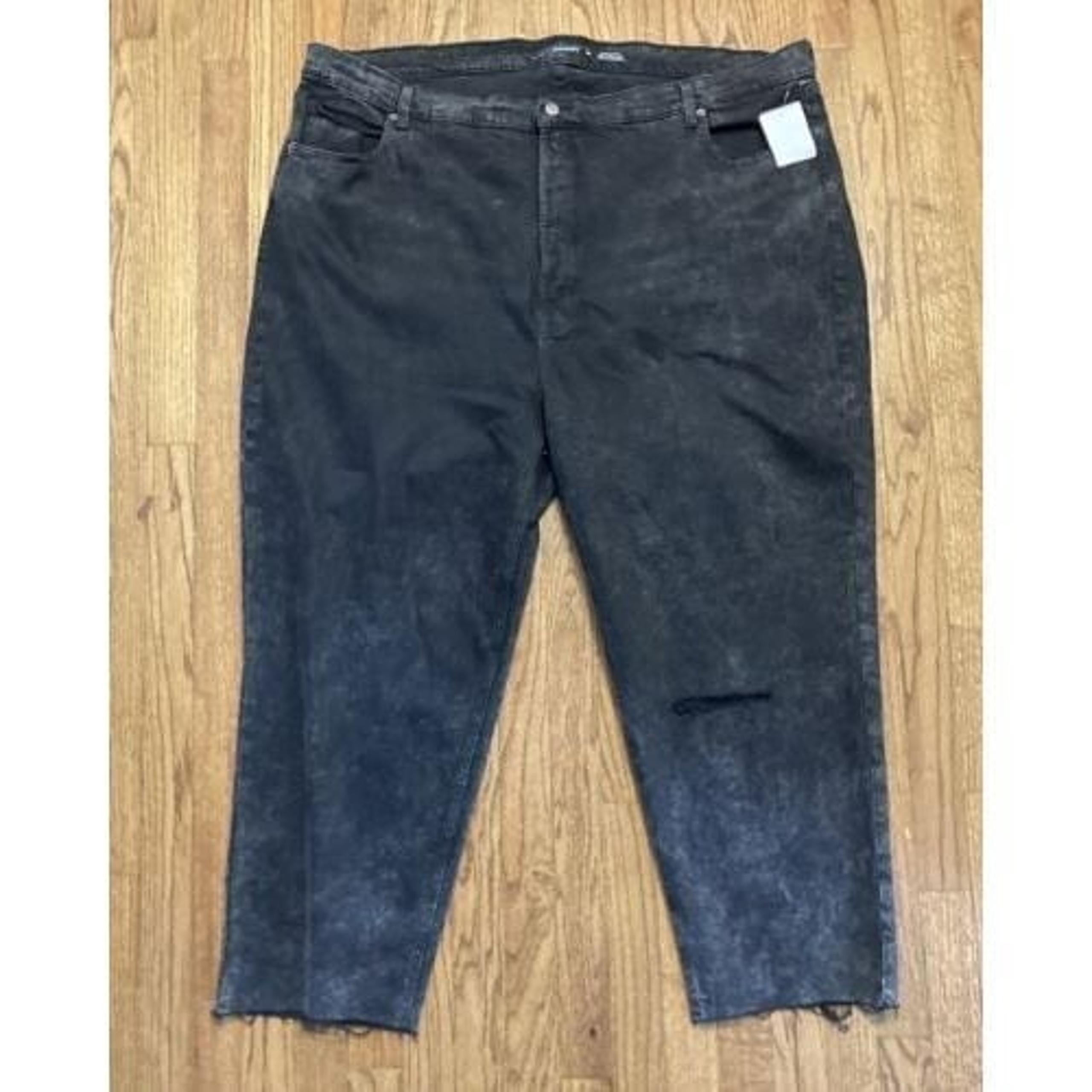 Women's Old Navy Size 28 Black Jeans High Rise Straight Slim Pocket Denim Plus