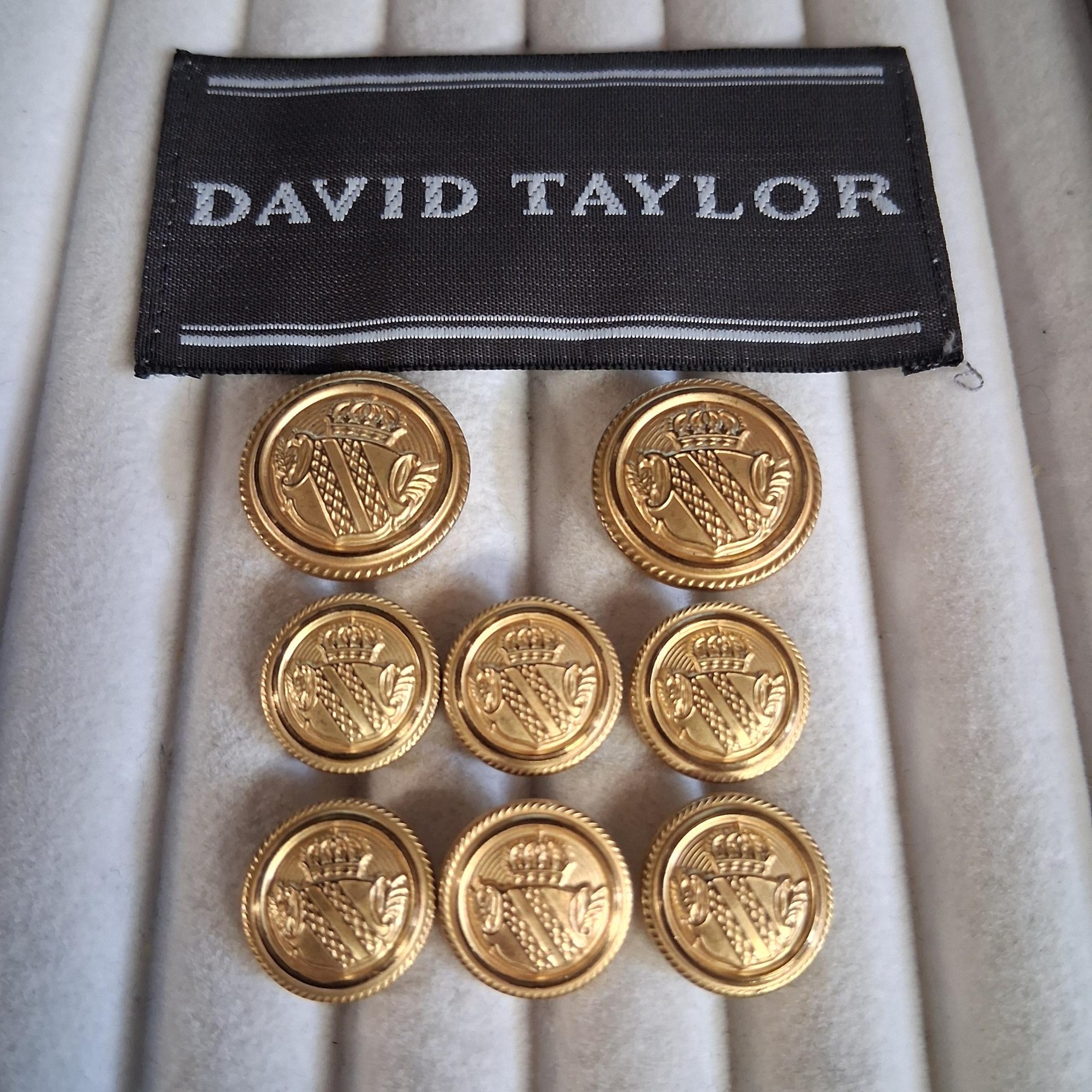 David Taylor Gold Blazer Buttons 8 2-Large, 6 Smaller