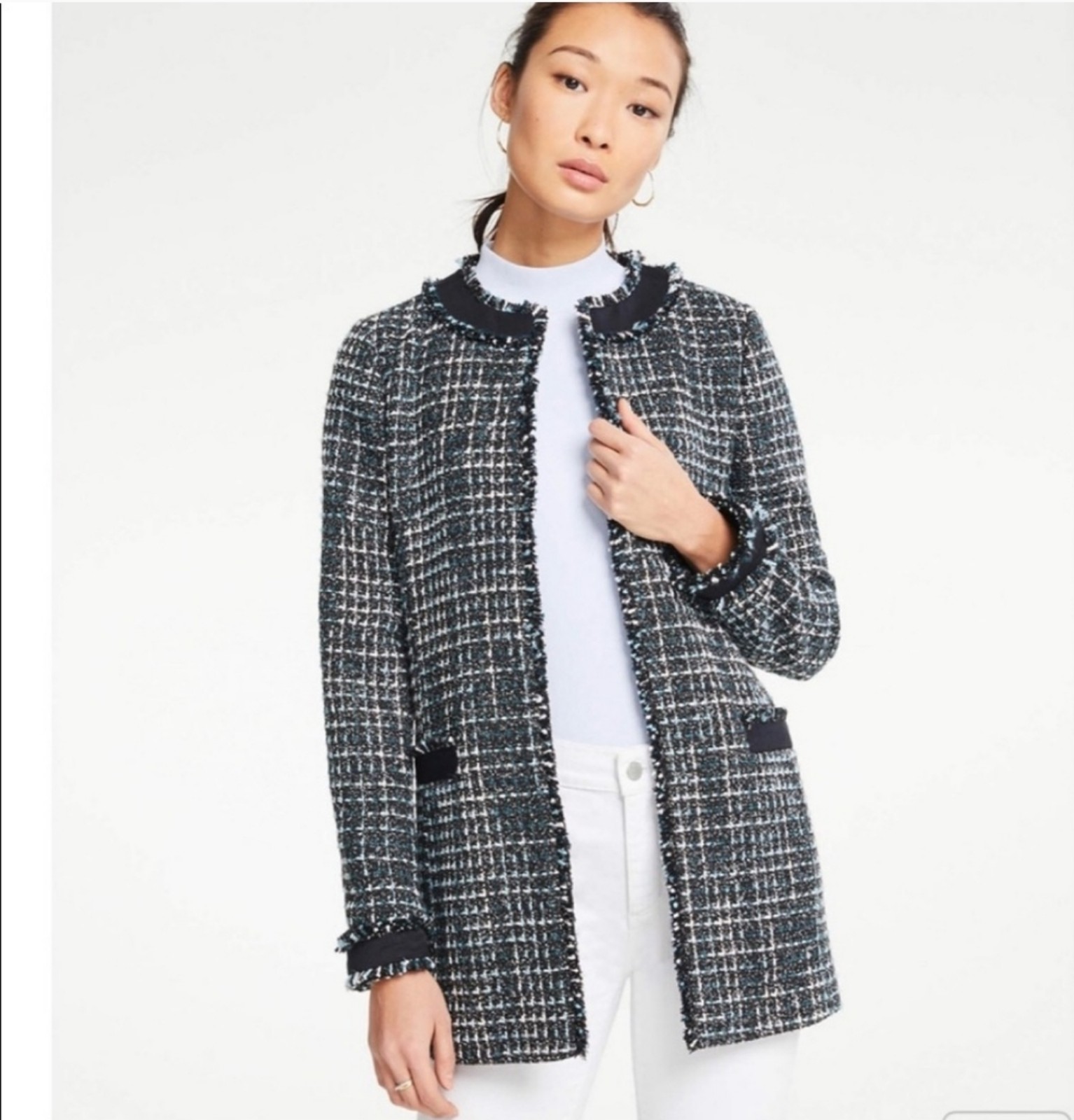 Ann Taylor Framed Tweed Topper Jacket