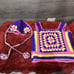 Hand Crochet Sweater Vest Tank Top Small Knit Granny Square Vtg With Headband