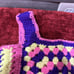 Hand Crochet Sweater Vest Tank Top Small Knit Granny Square Vtg With Headband