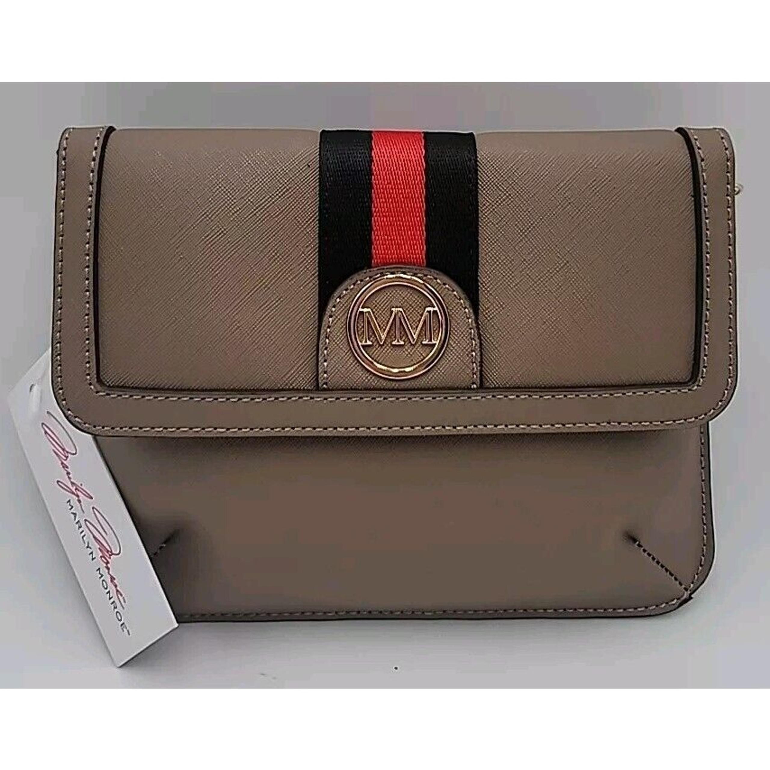 Marilyn Monroe Beige Crossbody/Fanny Purse Clutch Detachable Gold Chain 9x7 NWT