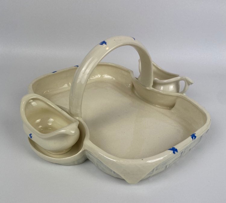 Vintage fruit dish with sugar and cream bone china made in England with hand pai