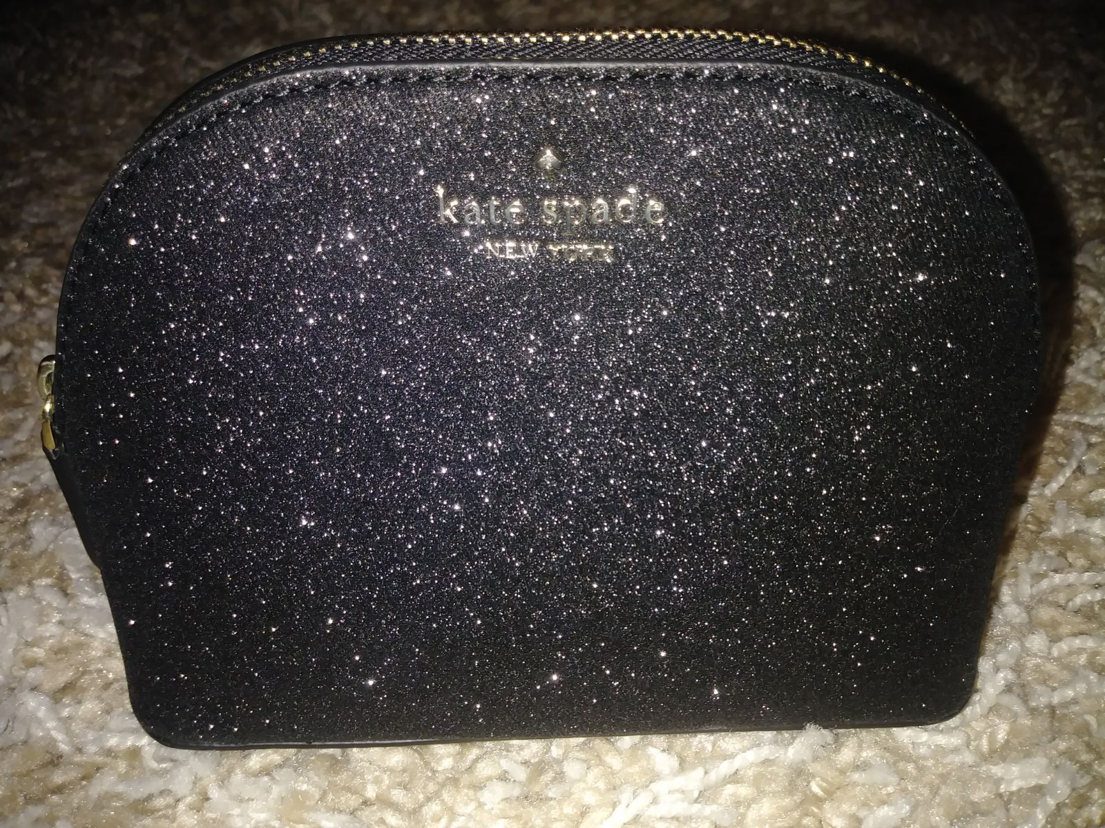 Kate spade Lola black glitter cosmetic d