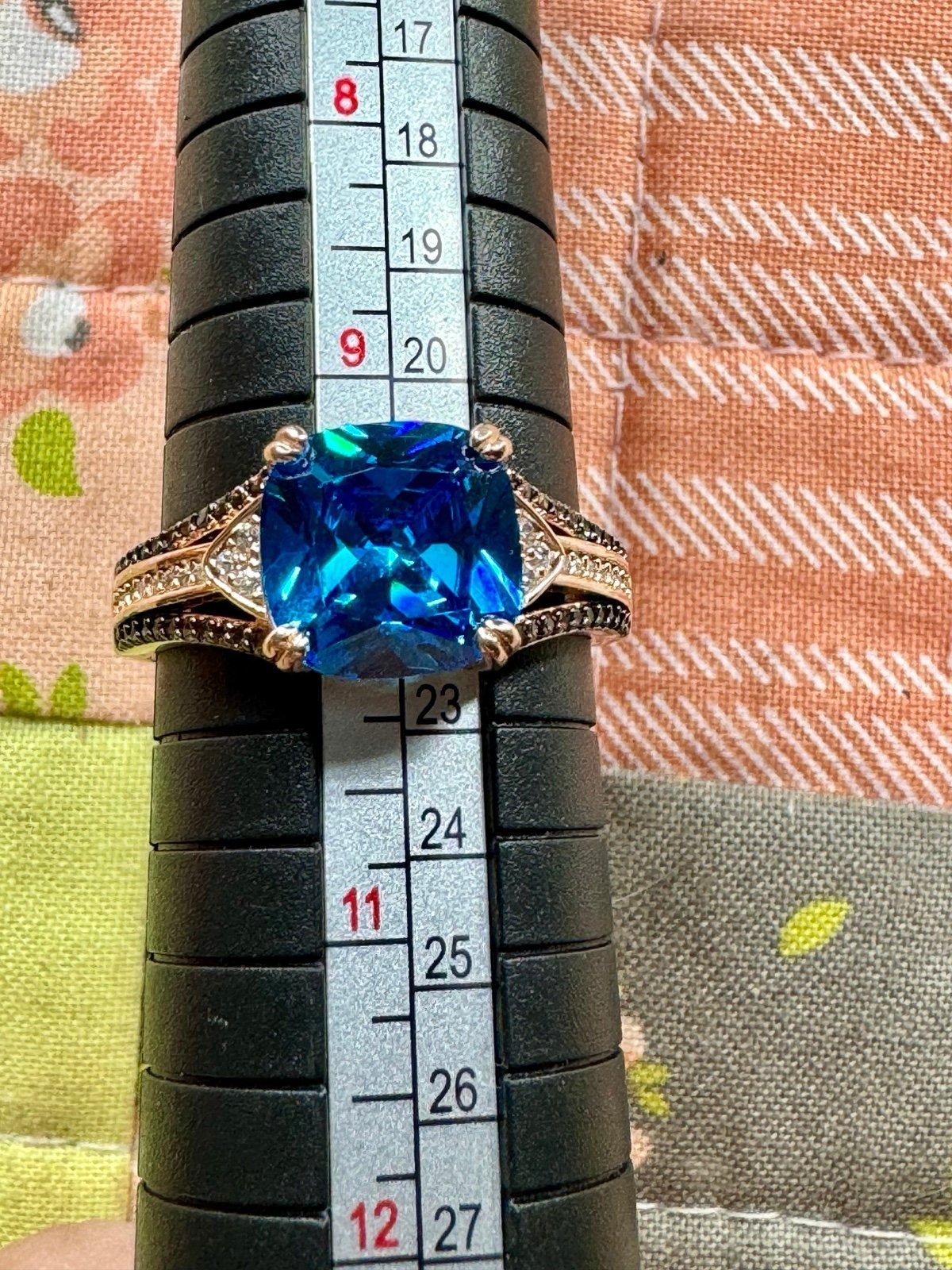 Blue, Mocha And White Cubic Zirconia 18k Rose Gold Over Sterling Silver 6.54ctw