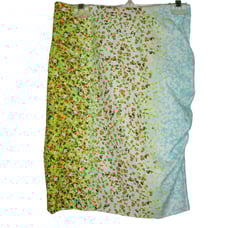 Etcetera Pencil Skirt Size 2 Asymmetrical Ruched Floral Blue Academia
