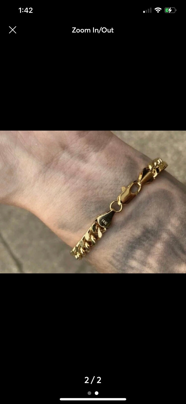 Gold Bracelet Cuban 9in 8mm