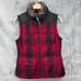 Eddie Bauer Yukon 550 Goose Down Puffer Vest Women's Small Red Buffalo Plaid