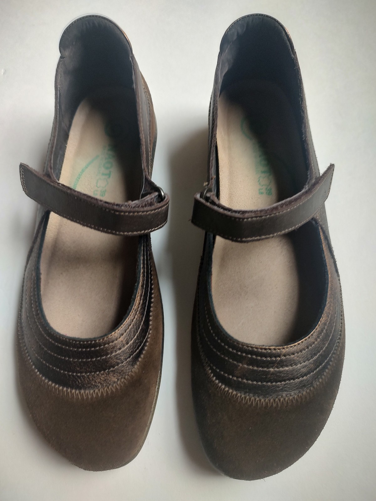 NAOT KIREI Mary Jane Suede Leather Flats Cooper Brown Strap Heels