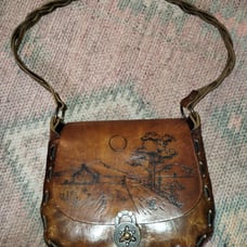 Vintage hand tooled leather purse