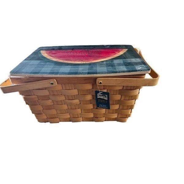Warren Kimble Designed Basket fly on Watermelon 18”x11”x10”Vintage - detail