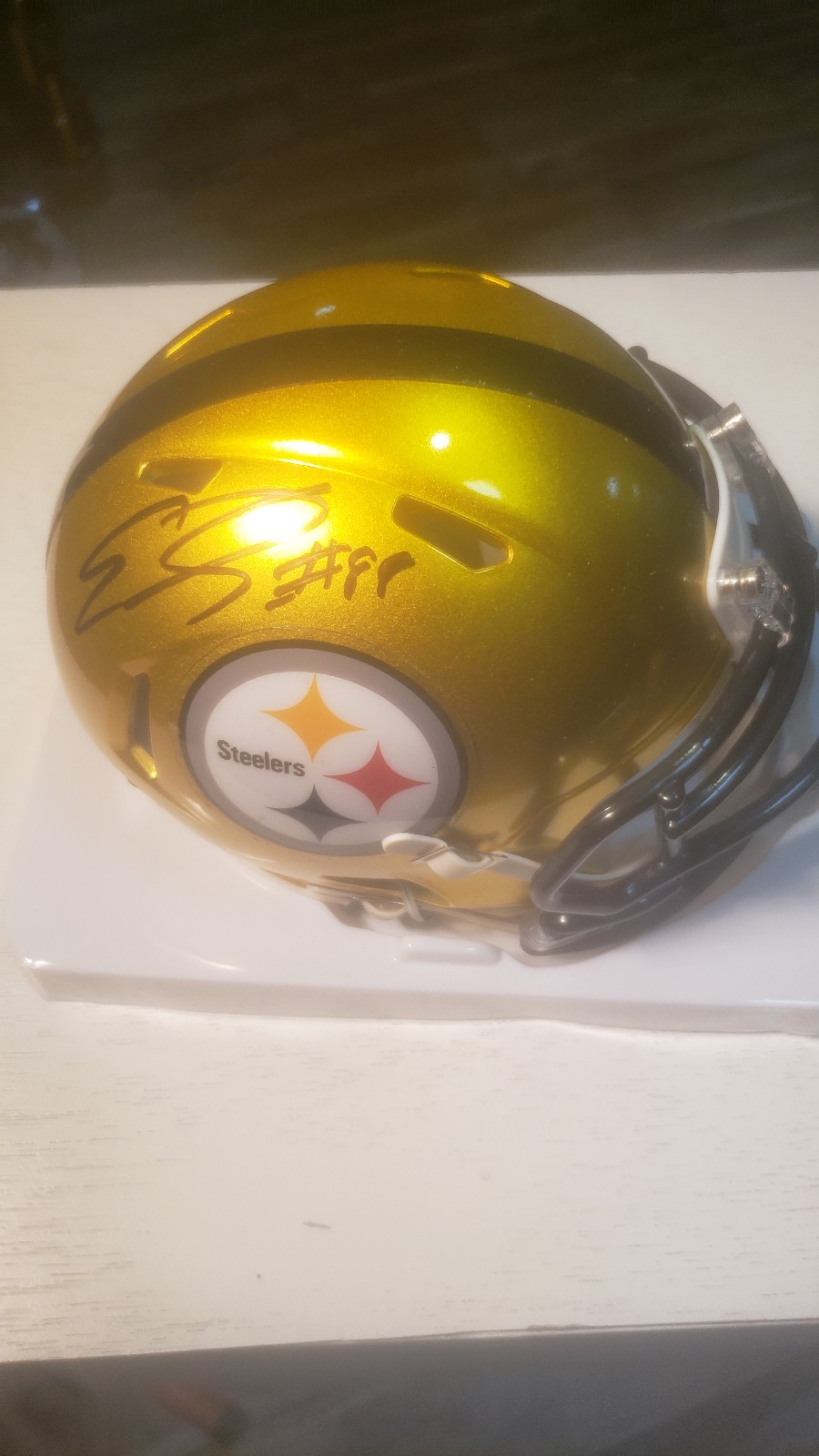 Emmanuel Sanders signed Pittsburgh Steelers mini helmet