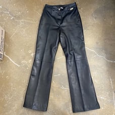 St John Sport by Marie Gray Women's Leather Pants Black Size 2