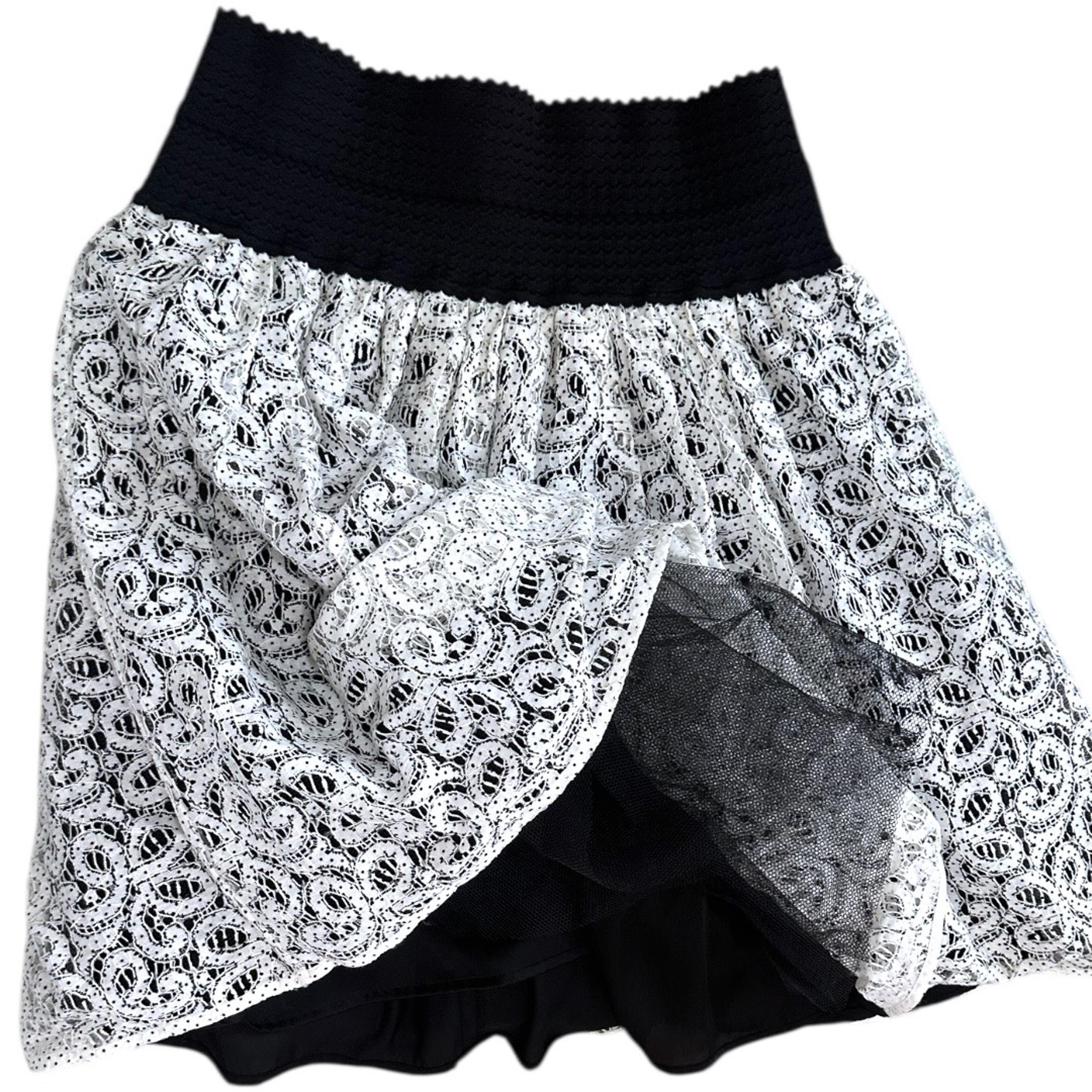 HD in Paris Ninette Lace Skirt Women’s Size Medium Black white New - Anthropologie