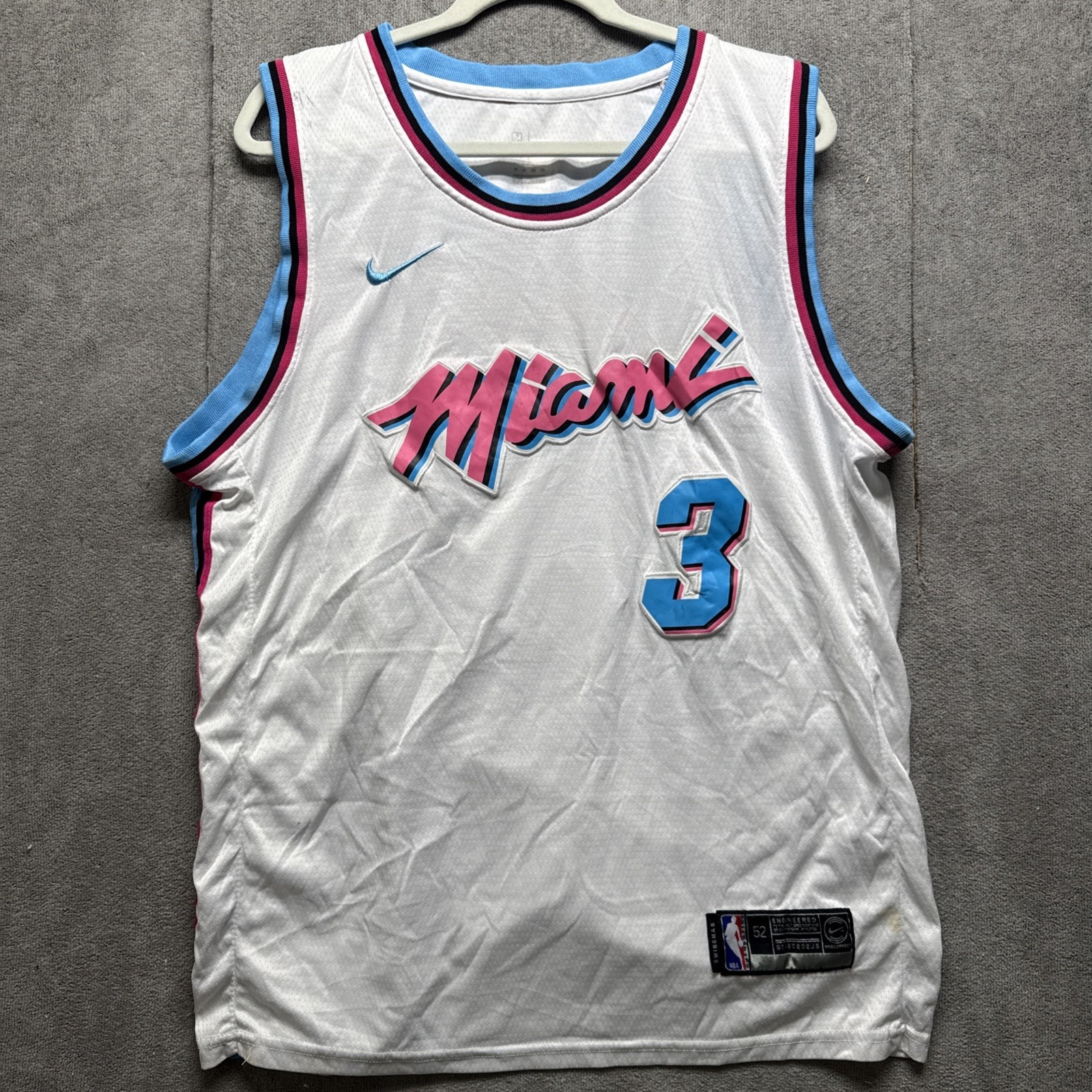 Miami Heat Dwayne Wade jersey 52 nike nba City Edition Vice Retro 80s Swingman