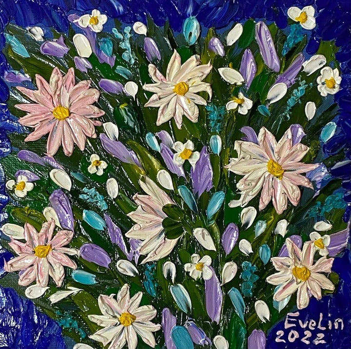 Impasto Oil Painting, Original Artwork, Floral Art, Flowers Painting,