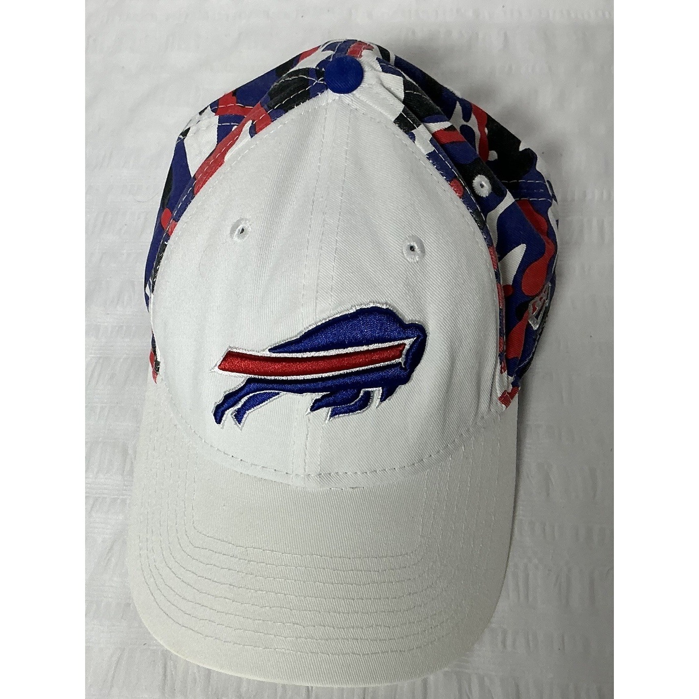 BUFFALO BILLS NEW ERA 9FORTY BASEBALL CAP ADJUSTABLE CAMO SEASON TICKET Holder