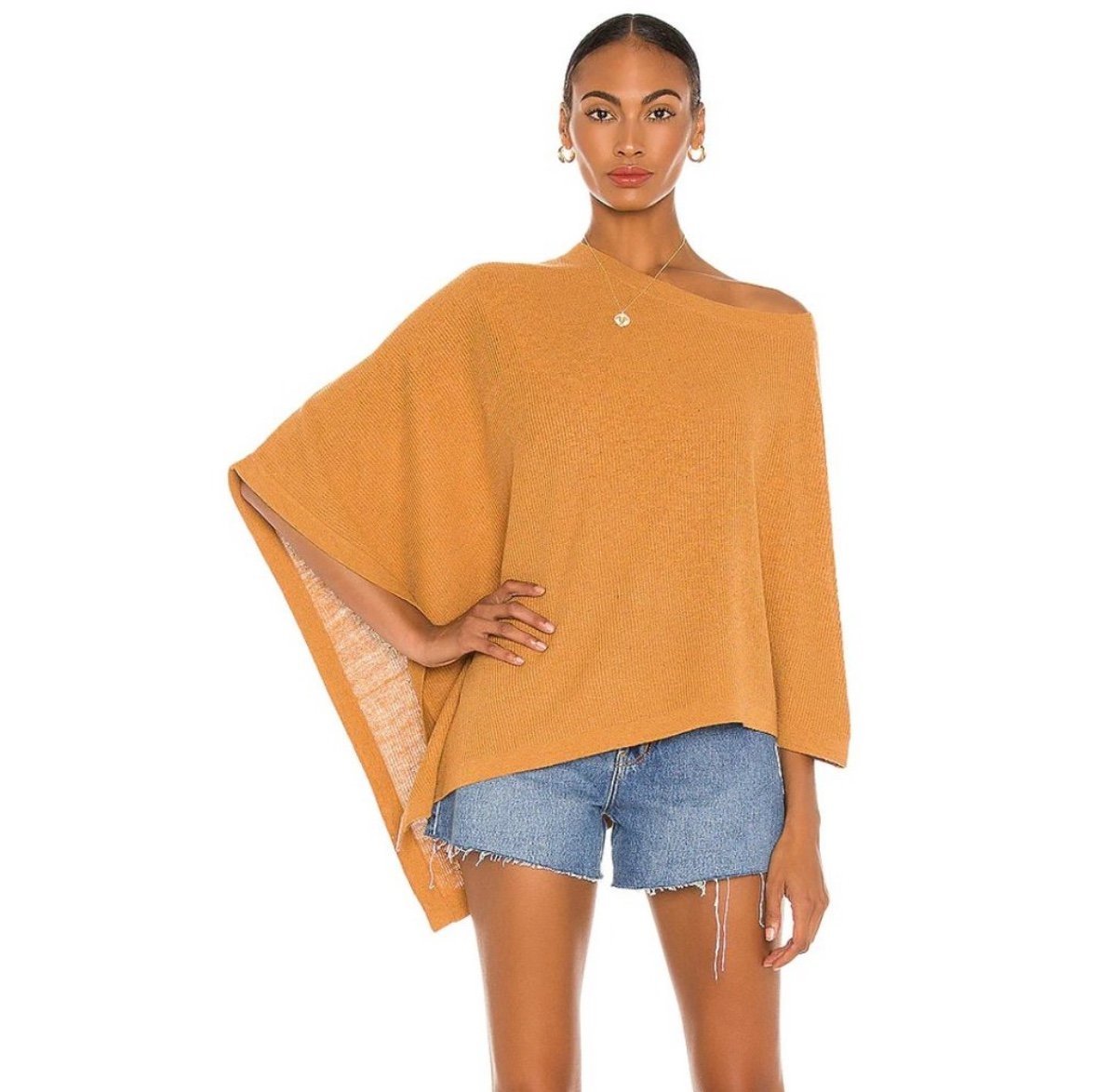 Lovers And Friends Revolve Granger Poncho Camel Wool Size Small