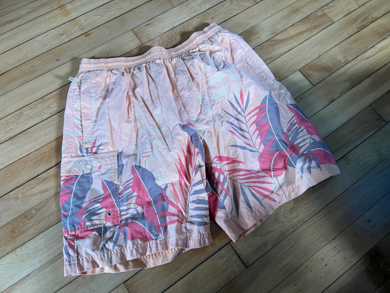 Tori Richard Honolulu orange swim trunks